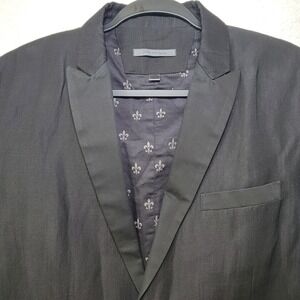 John Varvatos Men Blazer 50 Virgin Wool & Linen BLK Sport Coat Suit Jacket Italy
